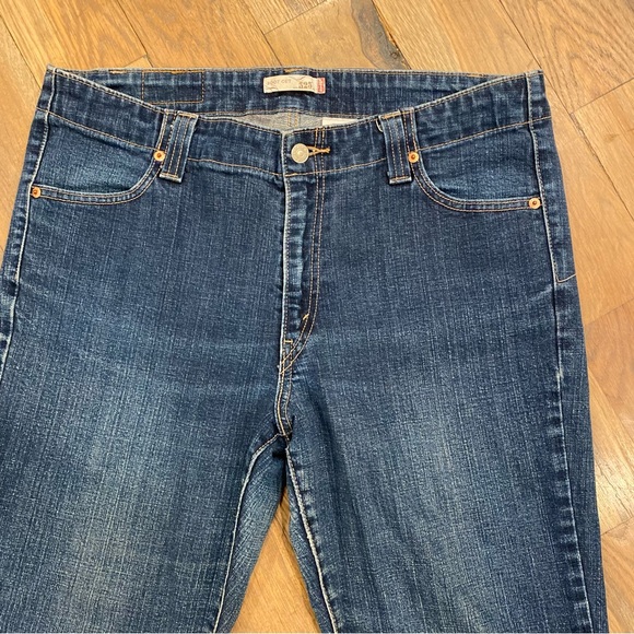 Levi’s 525 Bootcut Blue Distressed Denim Jeans Size 16 - Picture 7 of 10